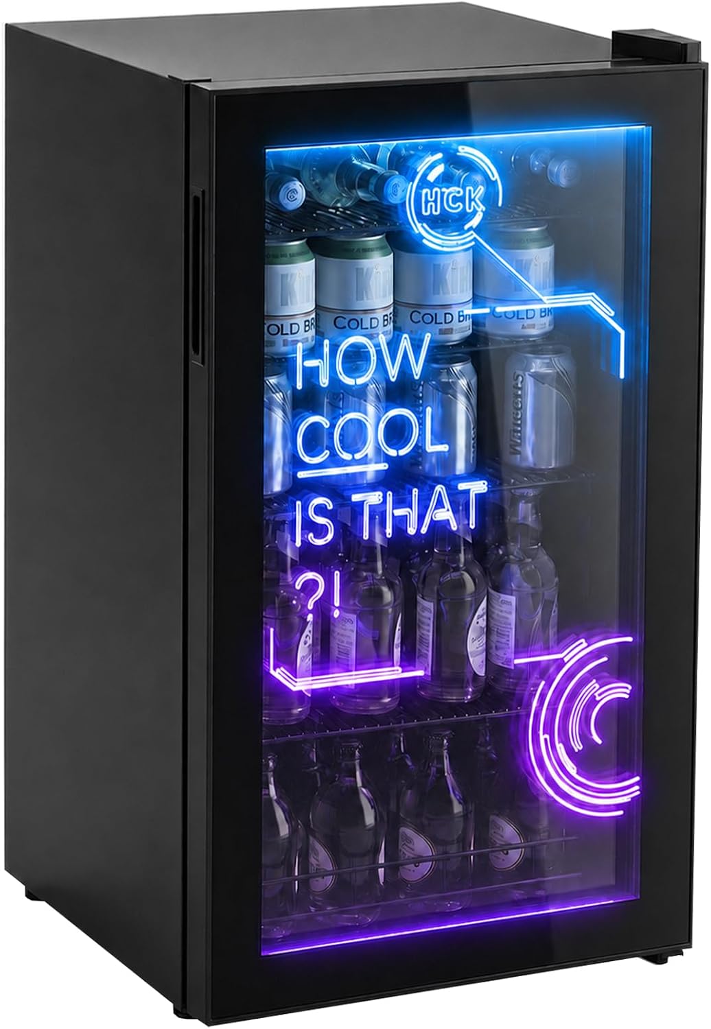 HCK 98L Minikühlschrank Moderner Kühlschrank im Cyberpunk-Design 39dB