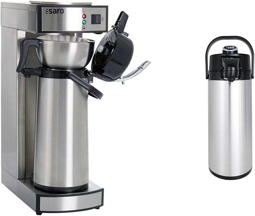 Saro 317-2085 Thermo Kaffeemaschine mit Korbfilter und Thermoskanne Industriekaffeemaschine mit Pumpkanne (2,2 Liter, 2,2 L, ca. 10 Tassen Kaffee)