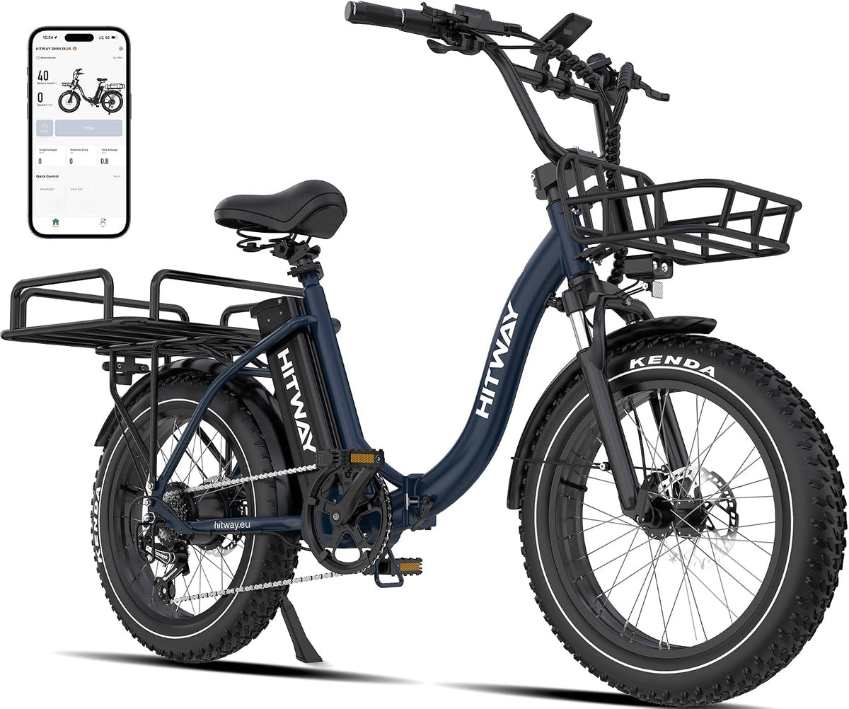HITWAY BK6S Plus E-Bike mit 48V 27Ah Akku und 110-150km Reichweite, 250W Motor 25km/h, 7-Gang Schaltung