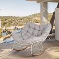 Grand Patio Schaukelstuhl Garten Schwingsessel schaukelsessel Wohnzimmer Relaxstuhl mit gepolsterter, bis 150 kg belastbar für Garten, Schlafzimmer