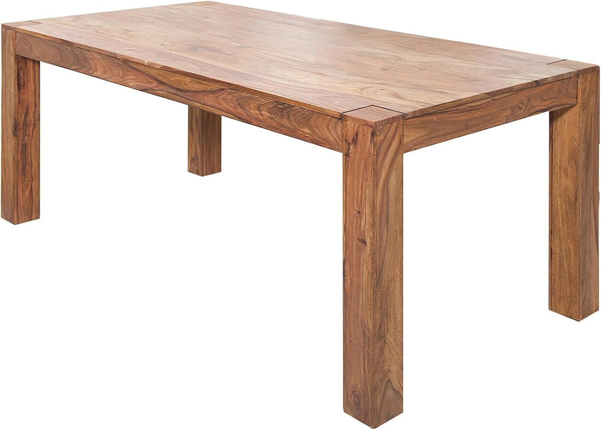 Riess Ambiente massivholz Esstisch MAKASSAR 200cm Natur Sheesham lackierte Holzbeine rechteckig Esszimmertisch Küchentisch Konferenztisch Holztisch