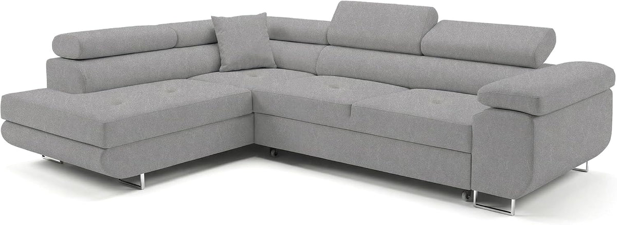 Ecksofa mit Schlaffunktion PASTI L-Form, Sofa Couch mit Bettkasten, Big Sofa Couch mit Schlaffunktion, 3-Sitzer