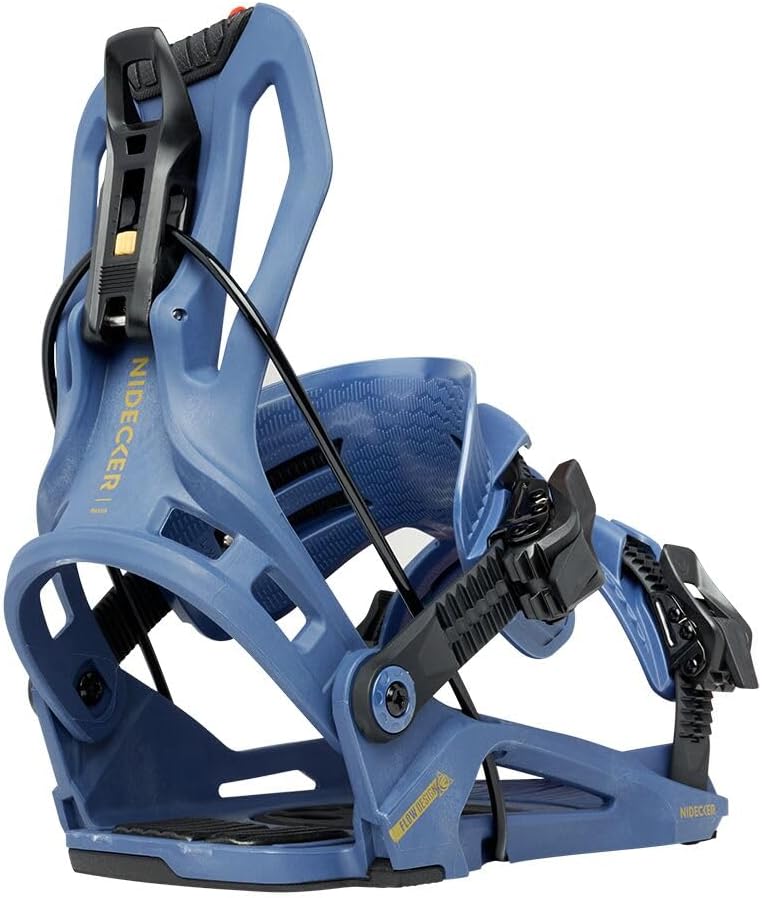 Nidecker Flow Nexus Snowboard Bindung Komfortabler All-Mountain Flex mit glasgefüllter Nylon-Grundplatte, L, Midnight