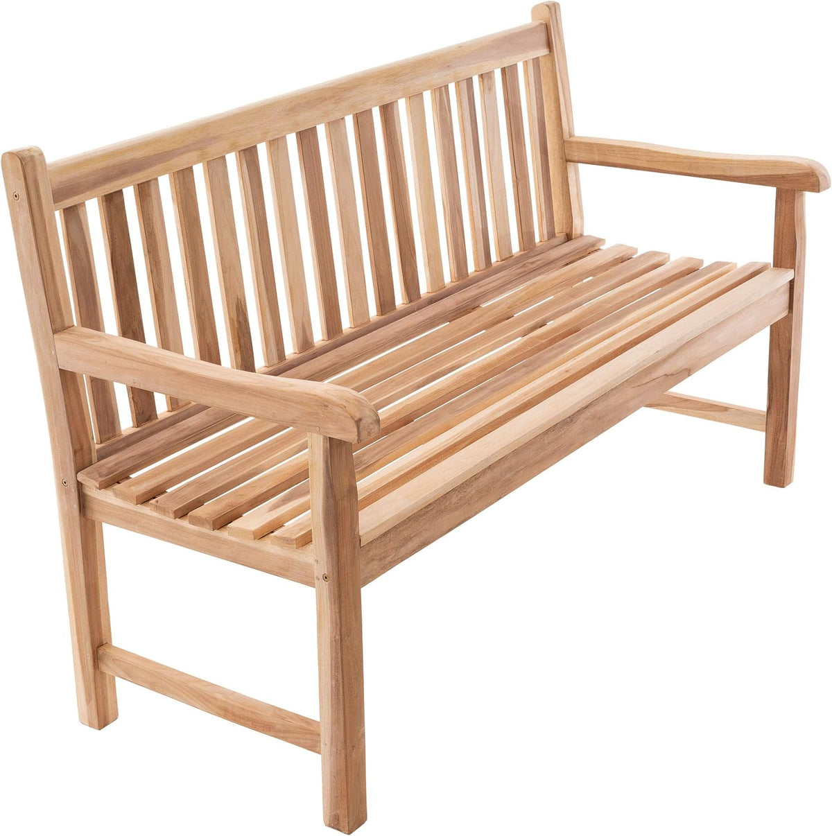 Divero Gartenbank 3-Sitzer Teakholz unbehandelt 150x60x90 cm Terrasse