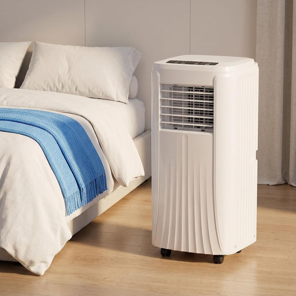12000 BTU Tragbare Klimaanlage, Leise Kühlung mit Luftentfeuchter und Ventilator für Schlafzimmer, inklusive Fenster-Kit für einfache Installation