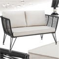 tectake Rattan Lounge Sofa, Gartensofa mit Outdoor Kissen wetterfest, Lounge Möbel Outdoor, Balkon Möbel, Outdoor Möbel, Rattan Gartenmöbel