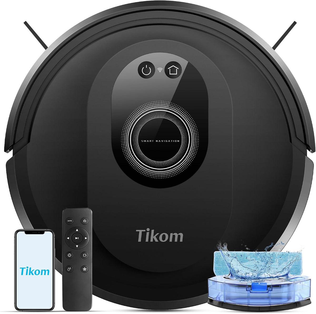 Tikom Saugroboter mit Wischfunktion 2 in 1, G8000 Max Staubsauger Roboter, 5000Pa Starke Saugkraft Roboterstaubsauger, 150Mins Max, für Tierhaare