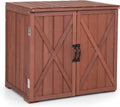 COSTWAY Gartenschrank Holz, Geräteschrank mit Doppeltüren & Griffen