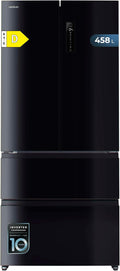Cecotec French-Door Kühlschrank Bolero CoolMarket F2D 458 SBI Black Glass D. 458 L, Max Inside +29 L, AI Radar ±0,5°C, Total No Frost