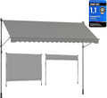 SONGMICS Klemmmarkise, 350 x 120 cm, mit Handkurbel, höhenverstellbar
