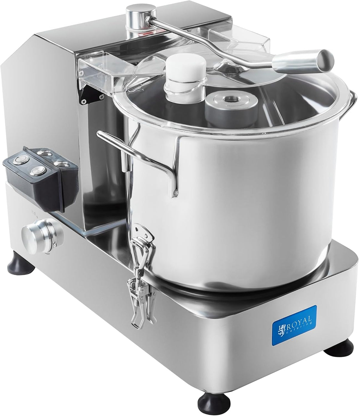Royal Catering Tischkutter Fleischkutter Küchenkutter Cutter (12 L, 1200 W, 230 V, 1100–2800 U/min, Edelstahl, Nachfüllöffnung, Emulsionsmesser)