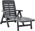 vidaXL Klappliege Klappbar Witterungsbeständig Sonnenliege Gartenliege Strandliege Liege Relaxliege Liegestuhl Gartenmöbel Kunststoff Anthrazit