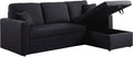 habitat et jardin Ecksofa reversibel mit Schlaffunktion Alain, 3-Sitzer, 221 x 145 x 85 cm, Schwarz