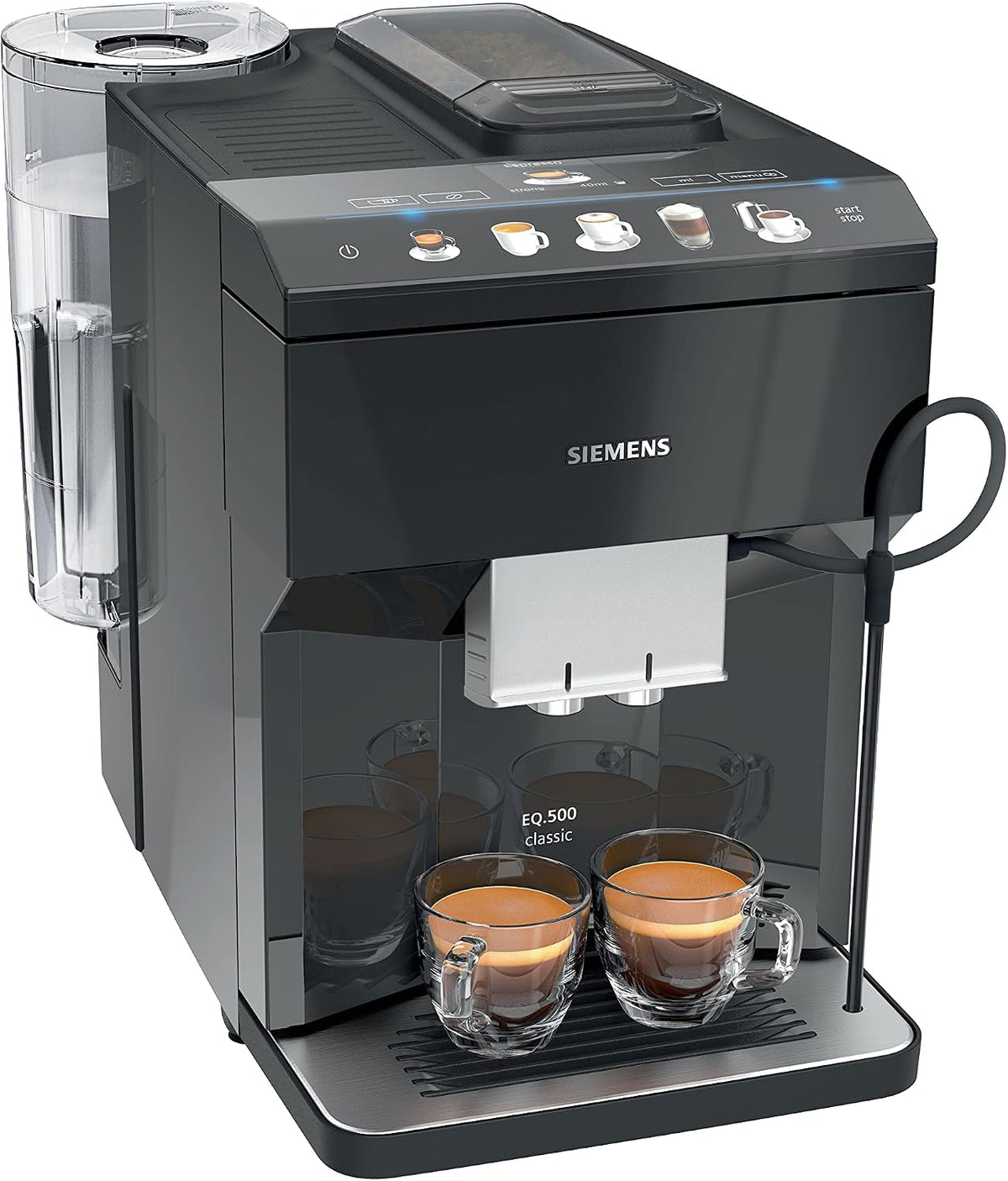 Siemens TP503R09 Superautomatische Espressomaschine, 1500 W, 1,7 Liter, EQ.500 Classic, Schwarz, Kunststoff (Menüsprache nicht auf Deutsch)