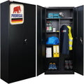 PROREGAL Flügeltürenschrank Elephant Metall Spind Schrank abschließbar 2 Türen 180x80x40cm Stahl 6 Fächern & Kleiderstange Stahlschrank