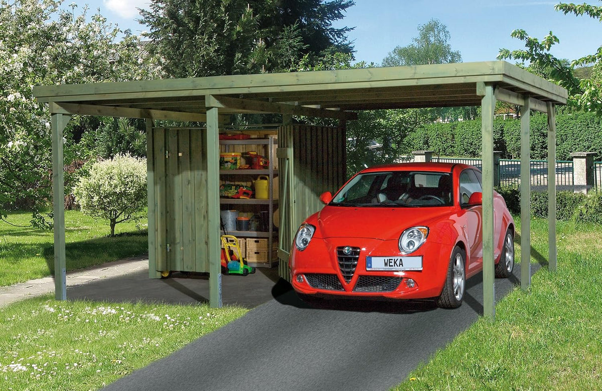 Weka Carport 607 Größe 1 kdi Carport mit Geräteraum