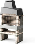 MOVELAR, 110 x 64 x 225 cm) REF: M00137, Beton-Grill für Holz und Holzkohle Modell California Plus XL mit Edelstahlrost (Grau und Beige
