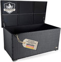 RS Trade Auflagenbox Wasserdicht XXL, 950l, Große Gartenkiste für Polster, Schwarz, Gartenbox, Aufbewahrungsbox Garten, Kissenbox Outdoor, Gartentruhe
