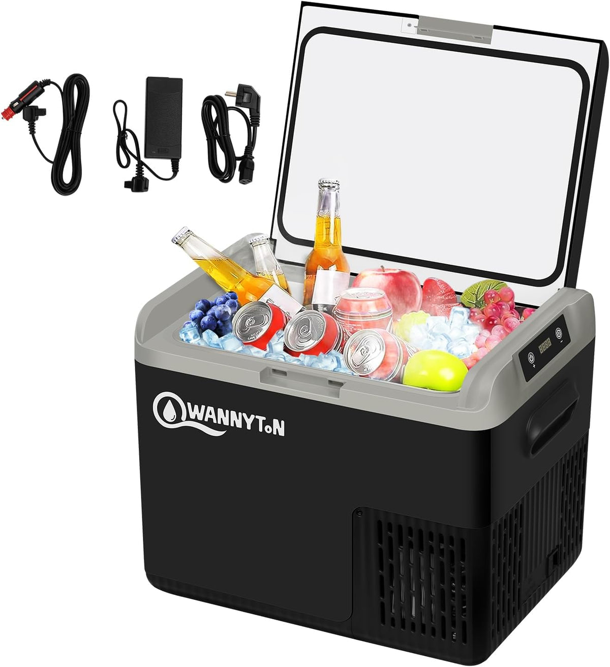 WANNYTON Kompressor Kühlbox 18 Liter, Kühlbox elektrisch 100-240V AC/12V DC, elektrische Kühlbox mit Kühlung Funktion, für den Auto- und Heimgebrauch