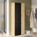 Forte NET106 Schrank 70 180, 2-türig mit Einlegeböden, 68,7 cm breit x 181,1 cm hoch x 36,5 cm tief, Mehrzweckschrank, Staubsaugerschrank, Abstellraum
