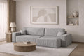 Kaiser Möbel, Ecksofa mit Schlaffunktion und Bettkasten, Schlafsofa mit Bettzeugbehälter, Bequemes Couch für Wohnzimmer, Wohnlandschaft L-Form, Grau