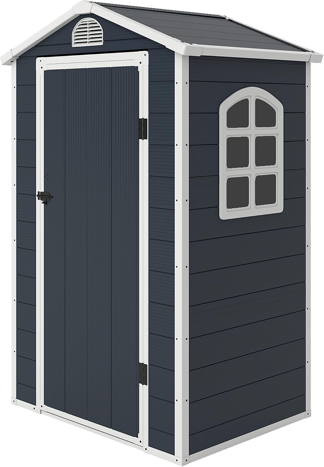 Outsunny Gerätehaus 1,1m² mit Satteldach 134 x 104 x 204 cm Dunkelgrau