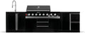 GORILLER BLACKBACK M4 Outdoor-Küche, XXL-Gasgrill mit Waschbecken, Extra-Arbeitsfläche und Stauraum, Edelstahl, Schwarz