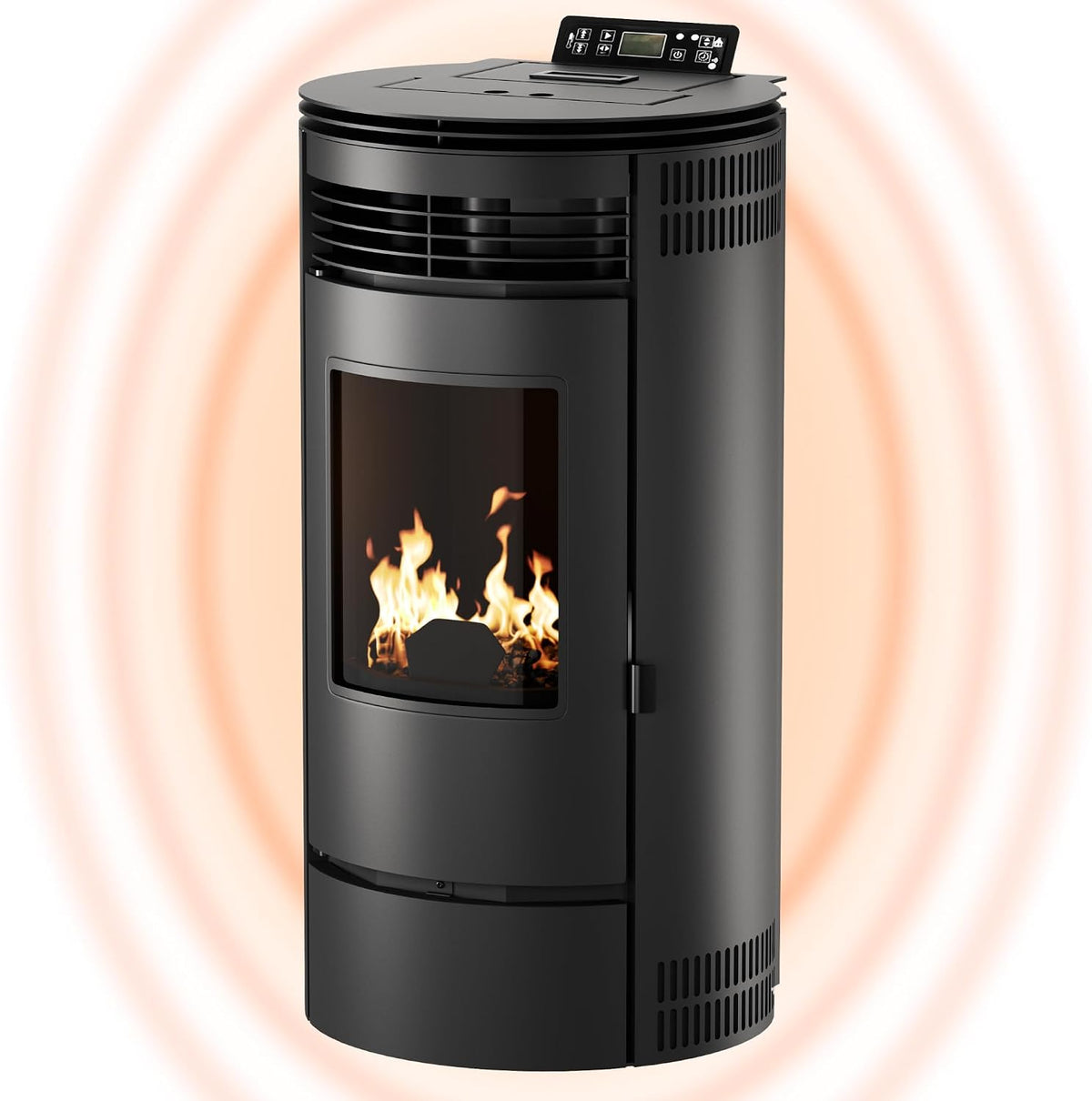NEMAXX PR8 Pelletofen 8,6 kW A+ bis 220 m³, ECO1/ECO2, Auto-Reinigungszyklus, Wochenprogramm, Fernbedienung, Wi-Fi Ready (optional), Schwarz