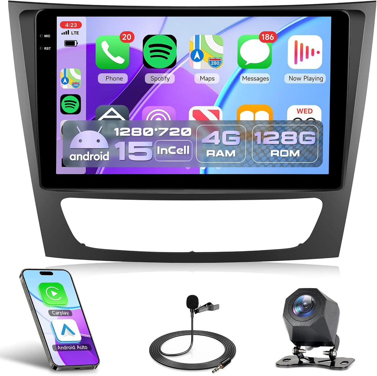 4G+128G Wireless Carplay Android Autoradio für Mercedes Benz E/G/CLK/CLS Class W209 W211 W219 W463 2002-2010 9 Zoll Incell Bildschirm Autoradio