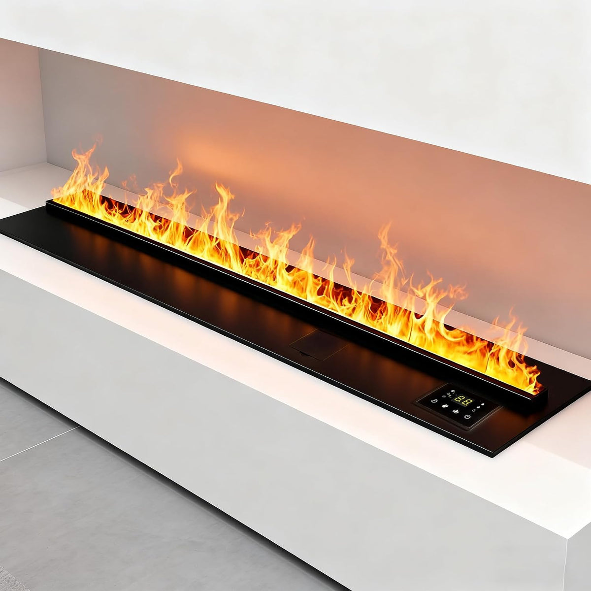 3D-Wasserdampf-Kamin-Fernbedienung und App, 120 cm 120 cm), 16 Millionen RGB-Farben, automatische Wassersteuerung, Wohnzimmer (Mehrfarbig