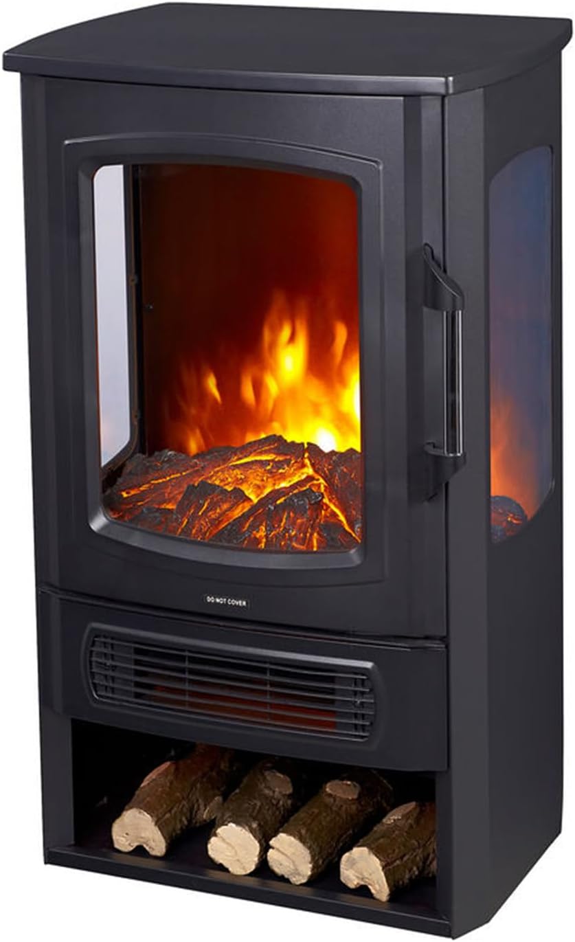 GF CORE Elektrokamin Ember mit realistischem 3D LED-Feuer, 50x80,5x38,5cm, max. 2000 W, Stand-Elektrokamin mit Heizung und Kaminfeuer