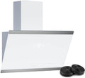 Klarstein FlashLine Dunstabzugshaube, 60 cm Kopffreihaube, 34,5 dB, Touchscreen, 578 m³/h Luftstrom, A++ Energieeffizienz, LED-Beleuchtung, Weiß
