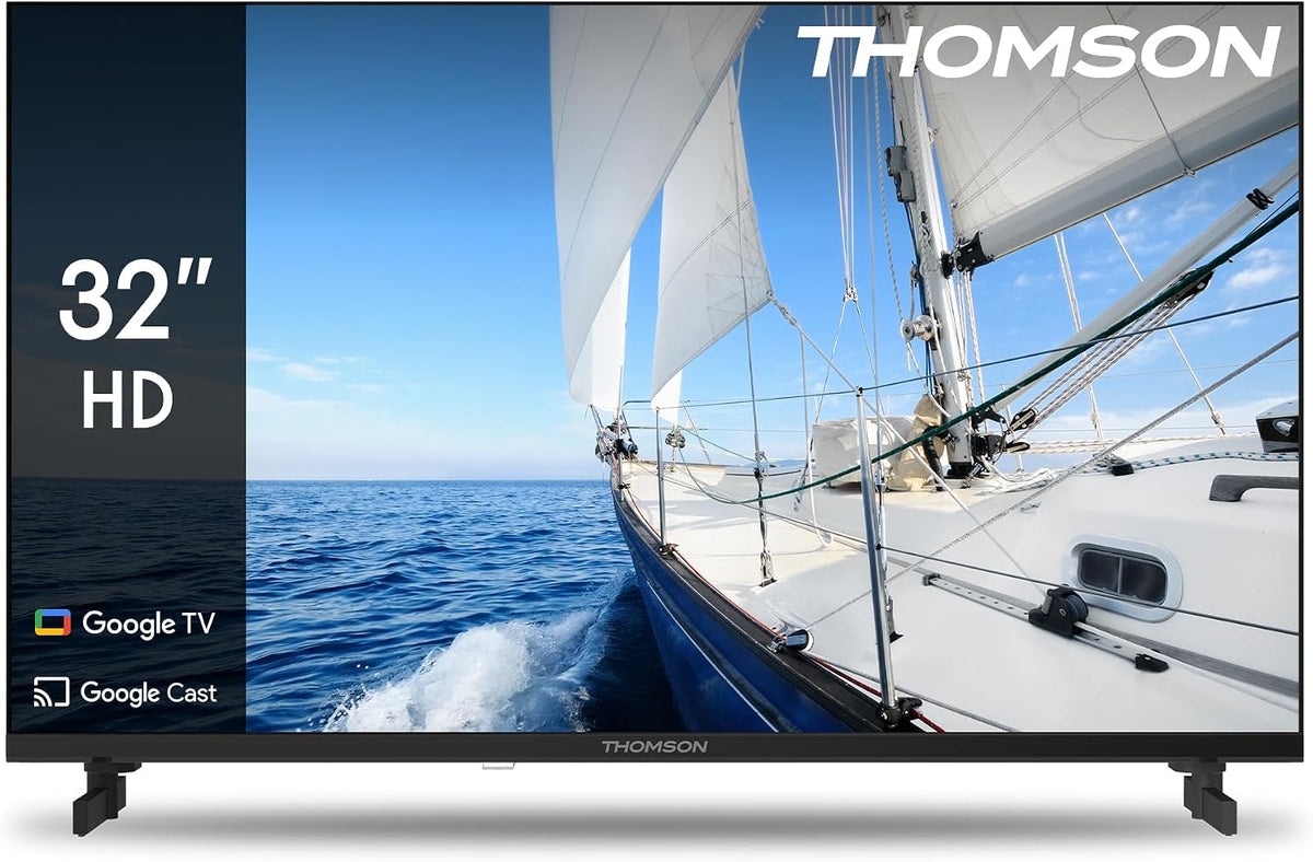 Thomson 32 Zoll (81 cm) Led HD Google TV, 32HG2S14, Wi-Fi, Dolby Audio, Bluetooth 5.1, Triple-Tuner (Kabel/Satellit/Antenne), HDMI, CI+, A+ Panel