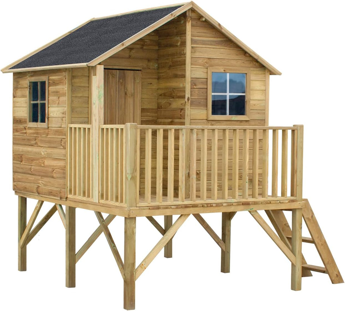 Gartenhaus Kinder, Aus Imprägniertem Gehobeltem Kiefernholz, Spielhaus Kinder Outdoor, Originell und Einzigartig Gartenspielhaus