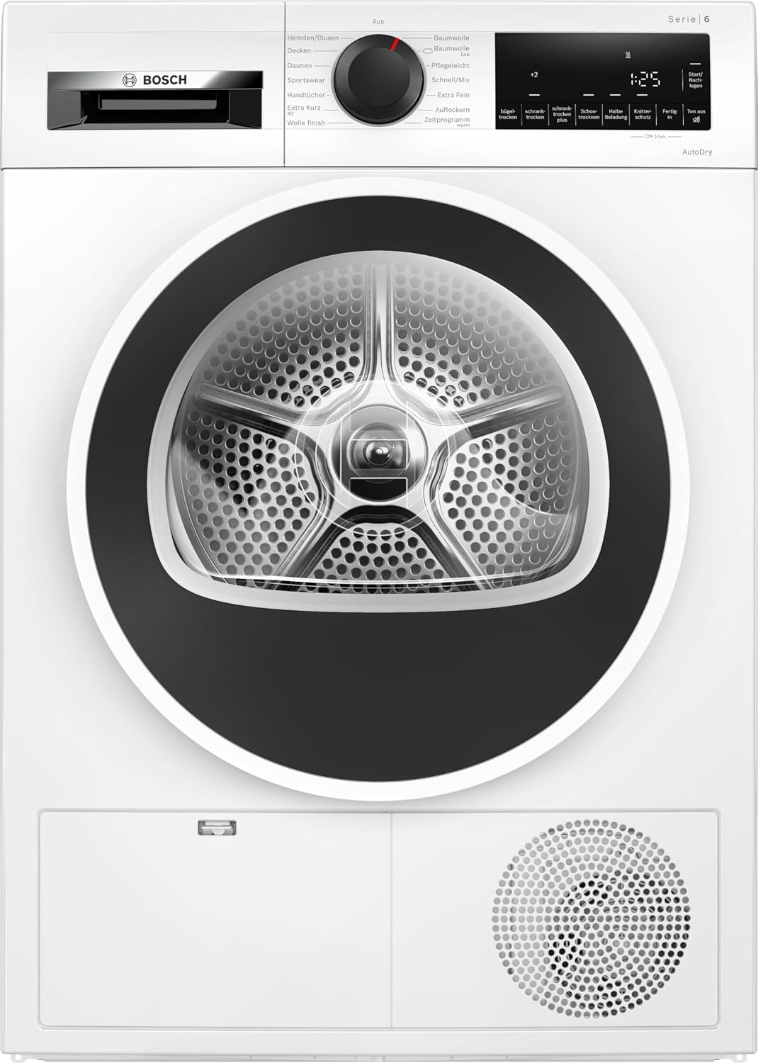 Bosch Wärmepumpentrockner für 9 kg Wäsche, WQG241000, 259 kWh pro Jahr, Serie 6, Auto Dry, Anti Vibration-Design, Sensitive Drying-System, Weiß