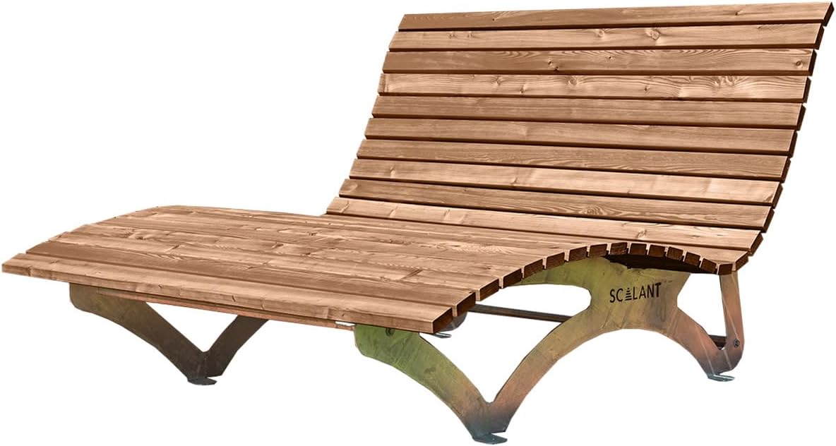Waldsofa Classic, für 2-3 Personen, Holzliege für den Garten, Thermokiefer, Sonnenliege, Außenliege, Wellenliege, Relaxliege, feuerverzinkt