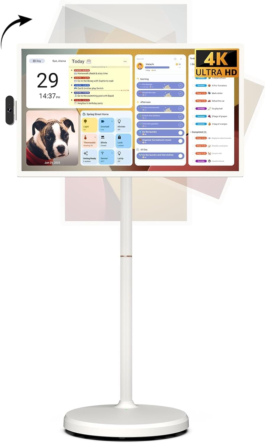 ApoloSign Smart Portable TV 2. Generation mit Android OS EDLA-Zertifiziert, beweglicher Touchscreen, voll schwenkbar, Sprachfernbedienung